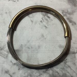 Trendy Gold and Silver Adjustable Wire Bangle Bracelet